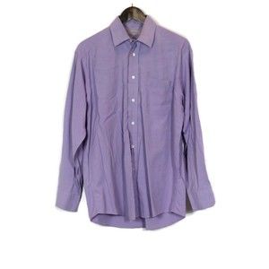 Mark & Spencer Purple Men's Dress Shirt Long Sleeve Button Down M 003